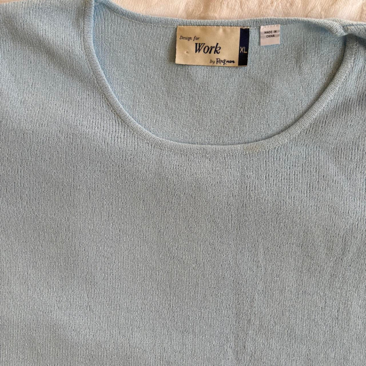 deadstock NWOT 90s light blue knit blouse