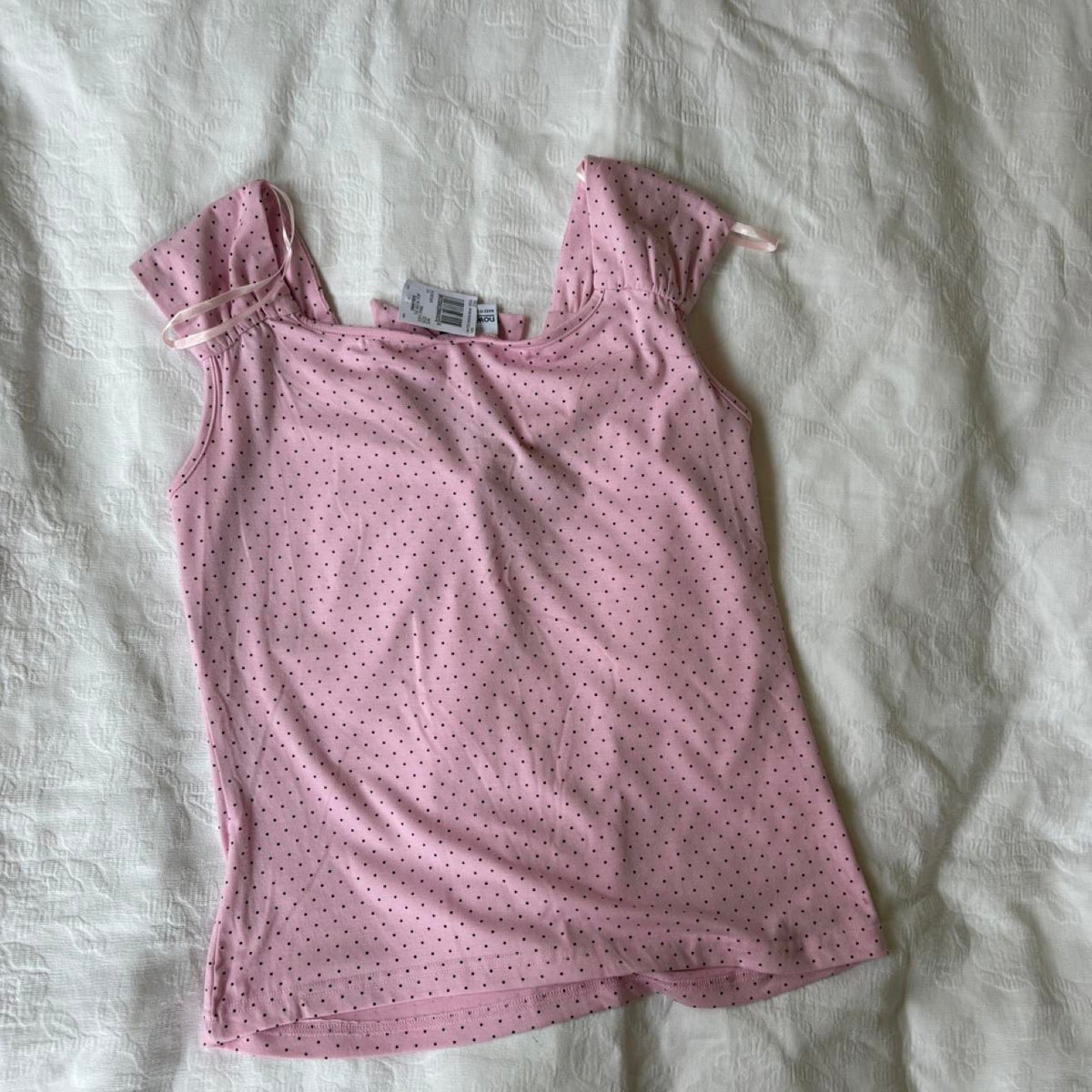 deadstock NWT 2000s y2k pink polka dot blouse