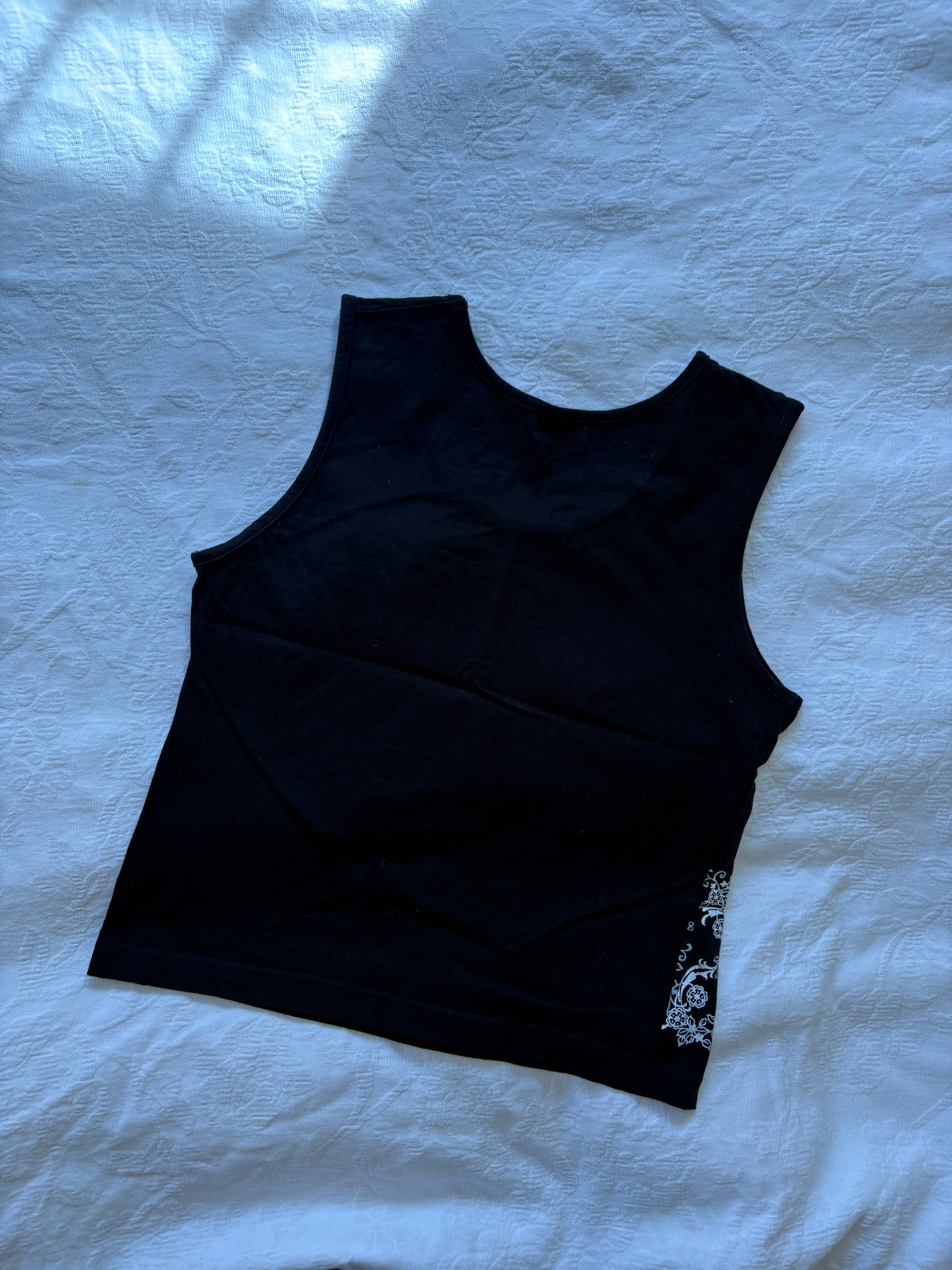 vintage 2000s y2k black paisley tank