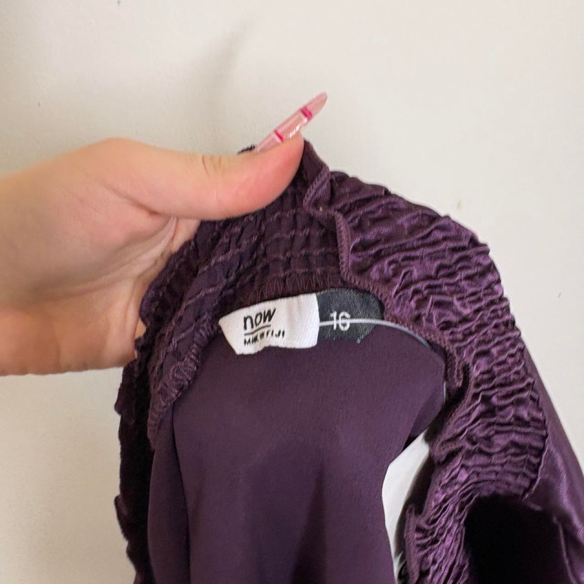 deadstock NWT 2000s y2k purple shirred shirt