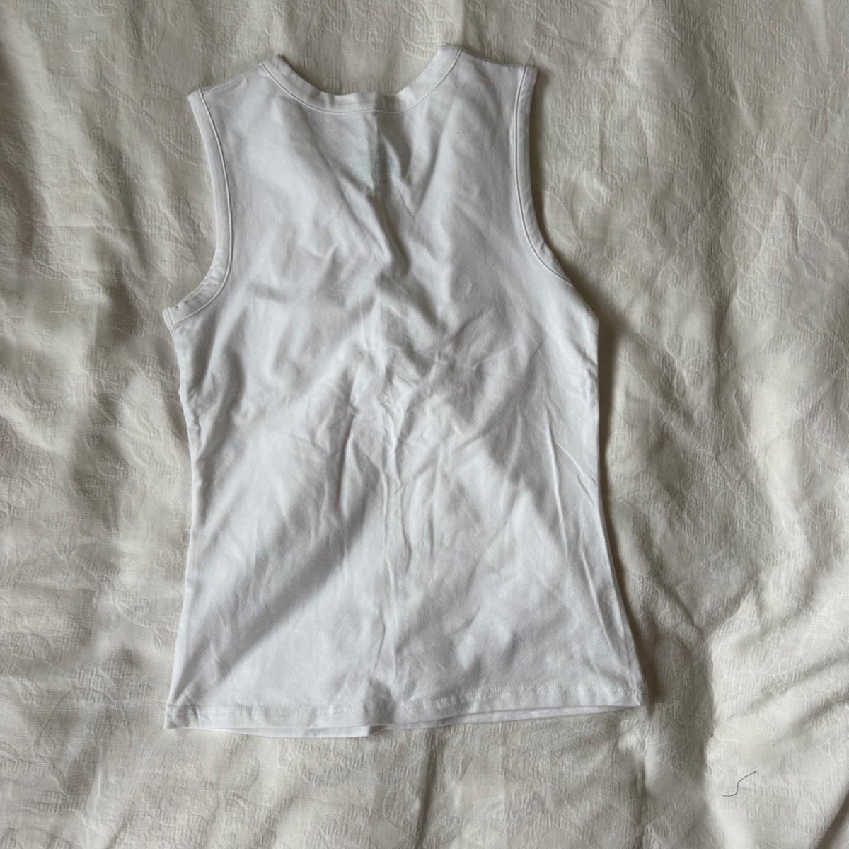deadstock NWOT 2000s y2k white graphic activewear tank