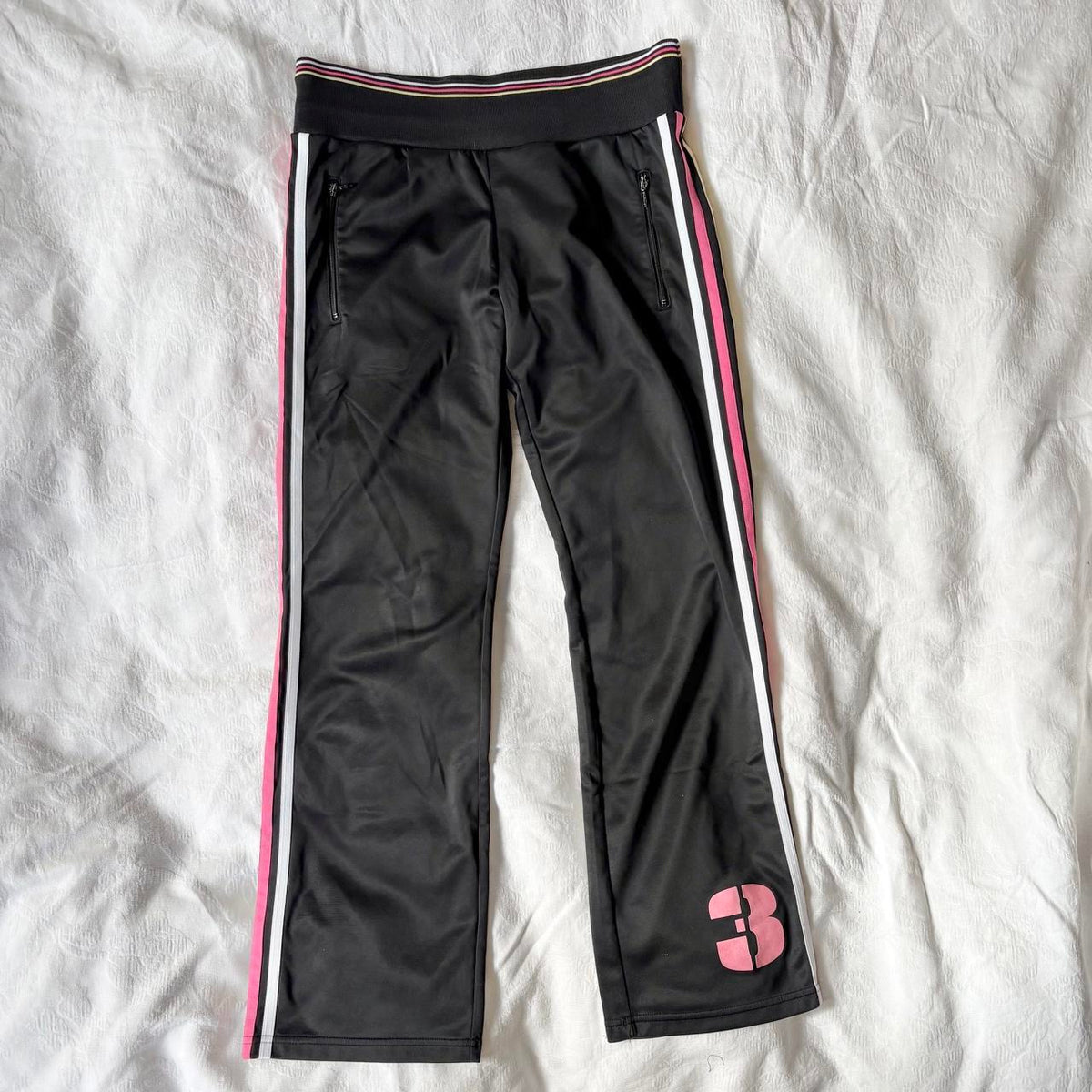 vintage 2000s y2k adidas activewear black straight leg pants