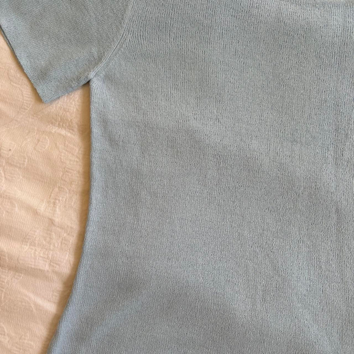 deadstock NWOT 90s light blue knit blouse