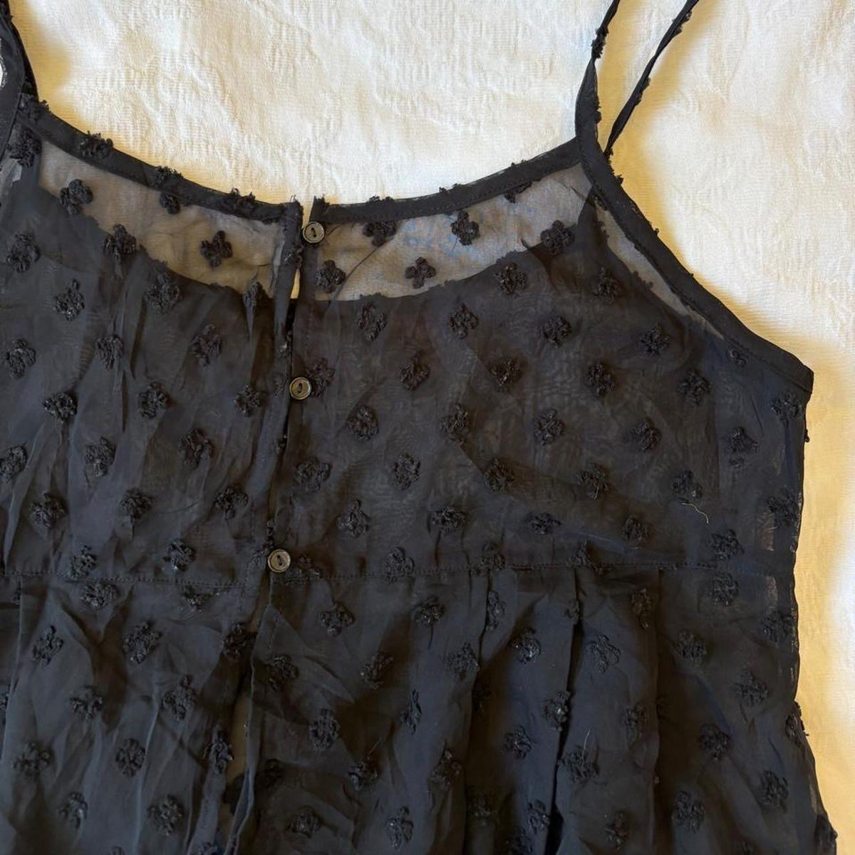 vintage 2000s y2k black mesh babydoll cami