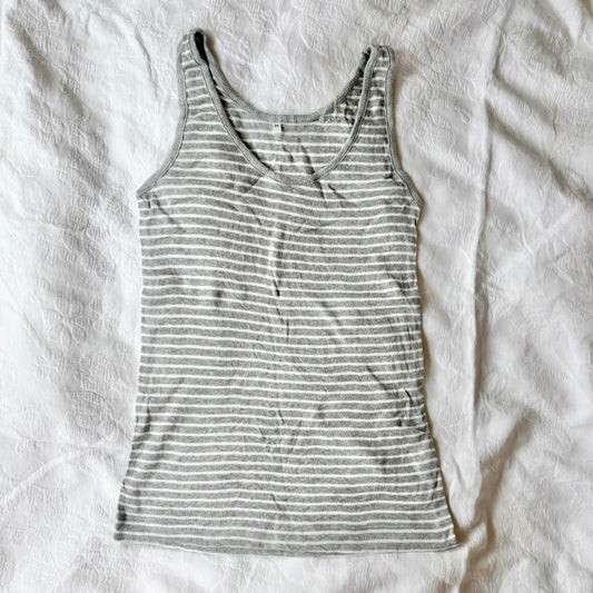 vintage grey white striped tank