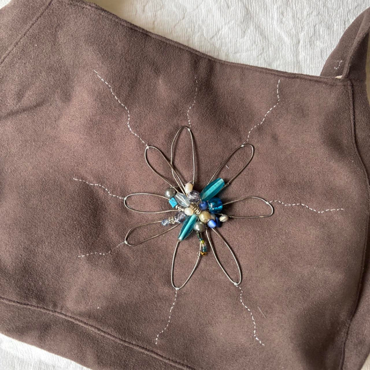 vintage 2000s y2k brown boho crossbody bag