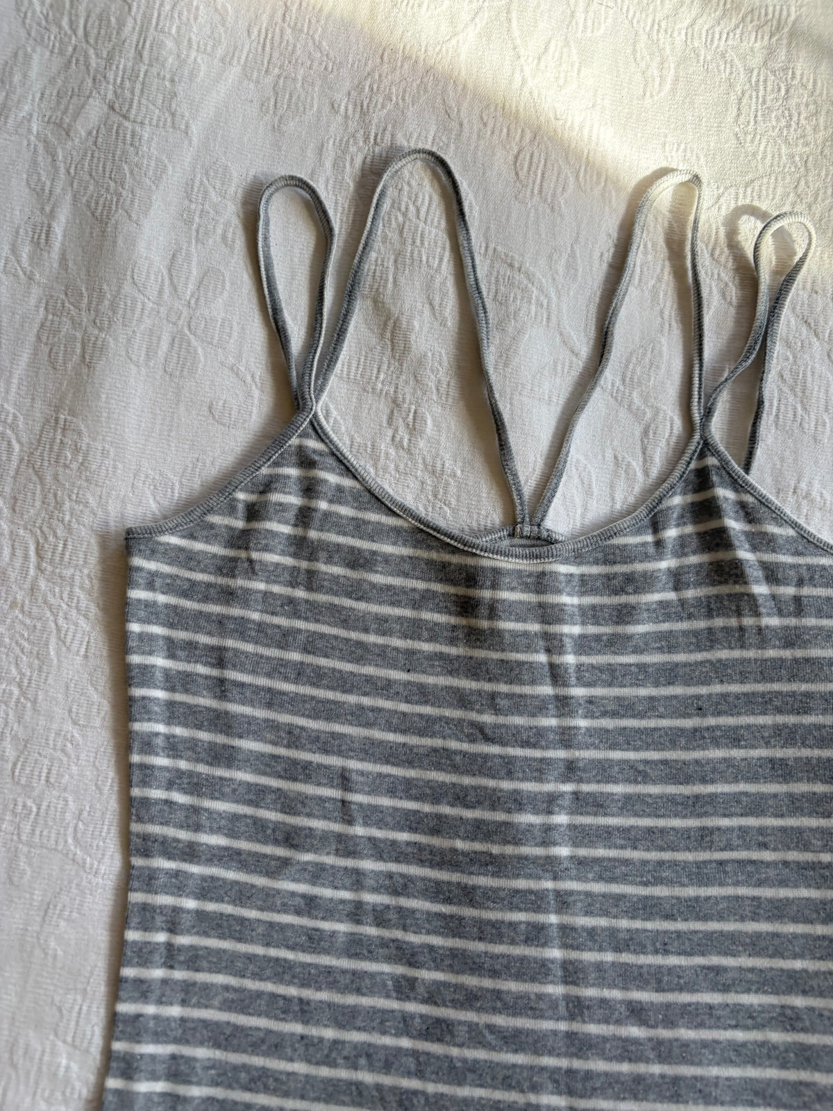 vintage 2000s y2k grey stripe cami