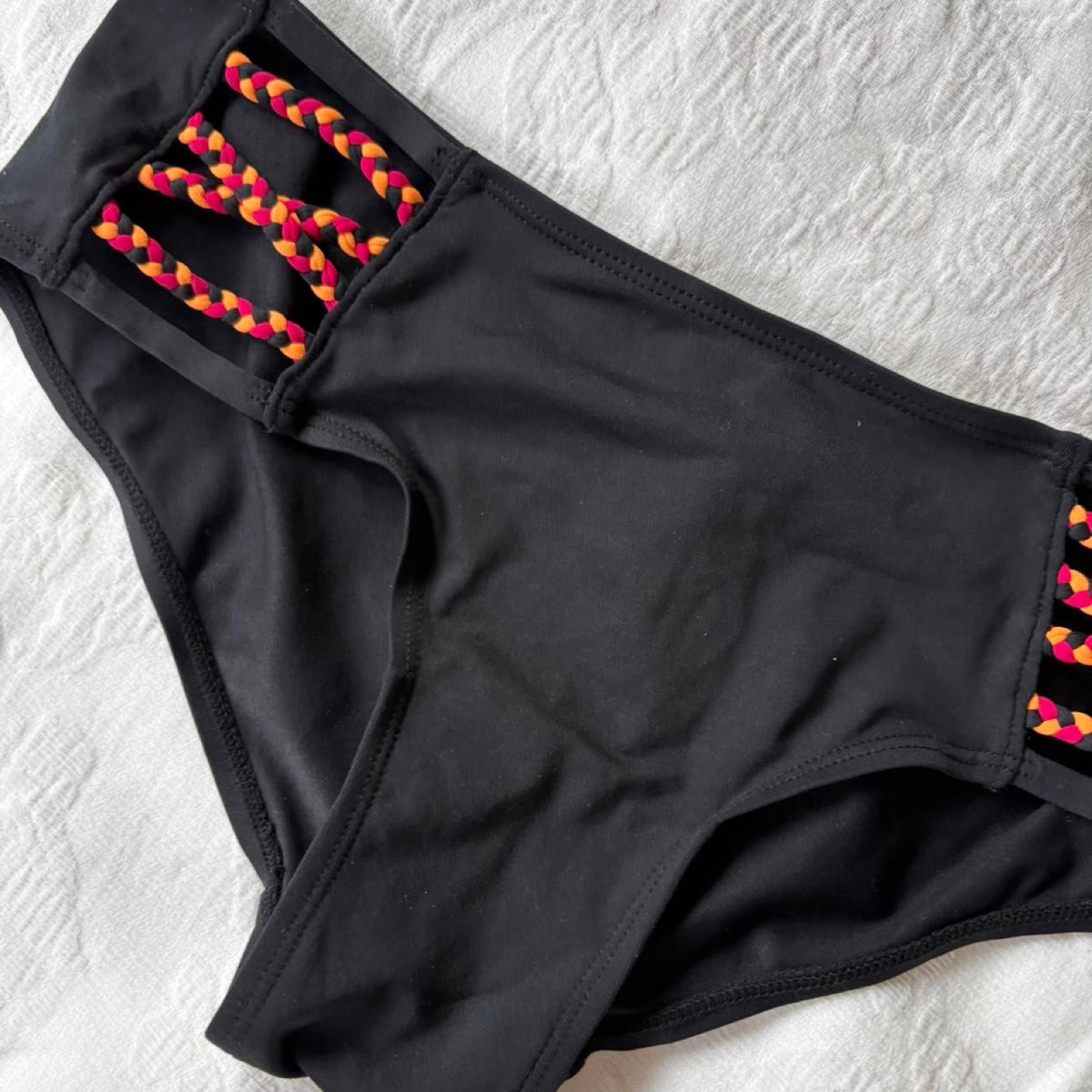 vintage 2000s y2k black boyshort bikini swim set