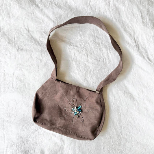 vintage 2000s y2k brown boho crossbody bag