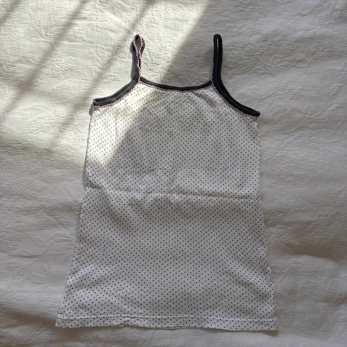 vintage 2000s y2k coquette polka dot cami