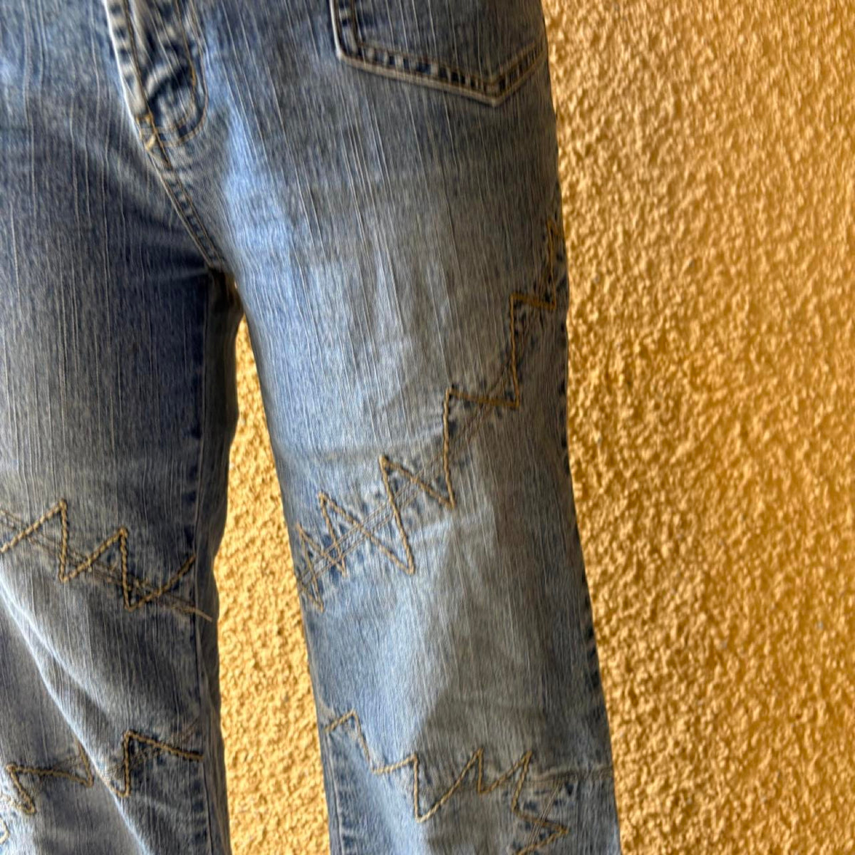 vintage 2000s y2k denim bootcut embroidered jeans