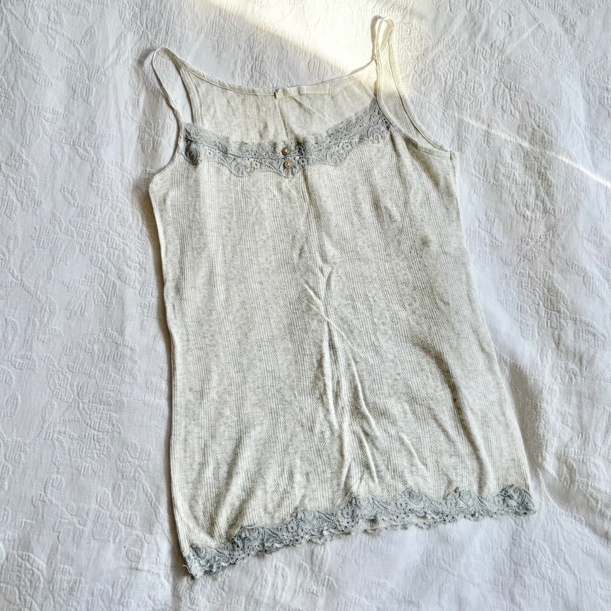 vintage 2000s y2k grey-white cami