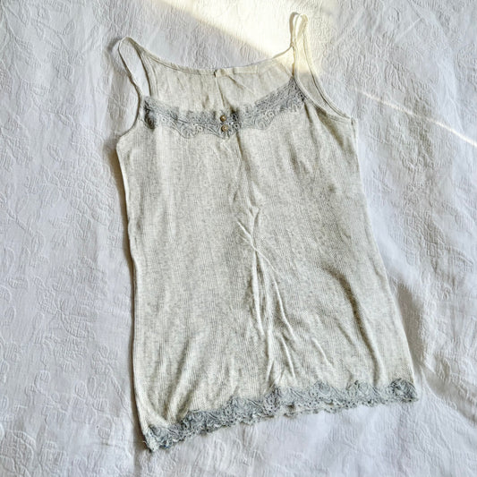 vintage 2000s y2k grey-white cami