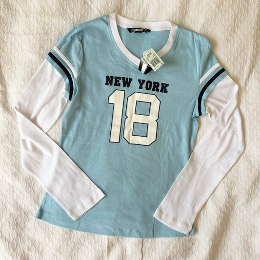 deadstock NWT 2000s y2k activewear varsity long sleeve