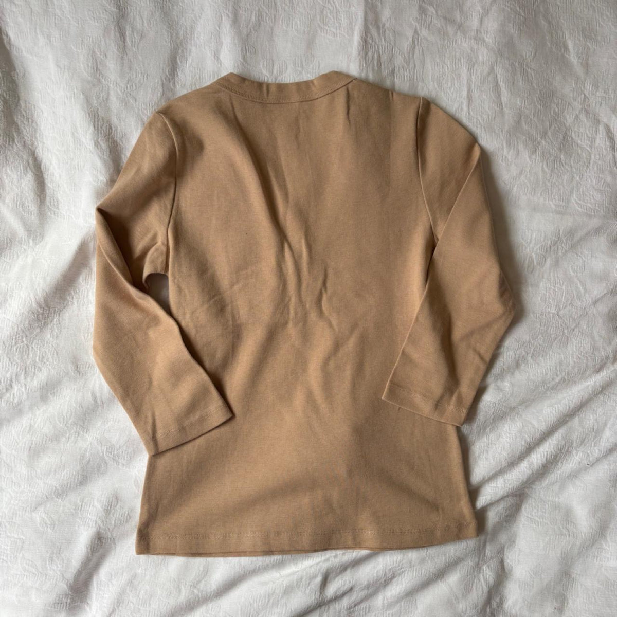 deadstock NWOT 2000s y2k tan 3/4 blouse