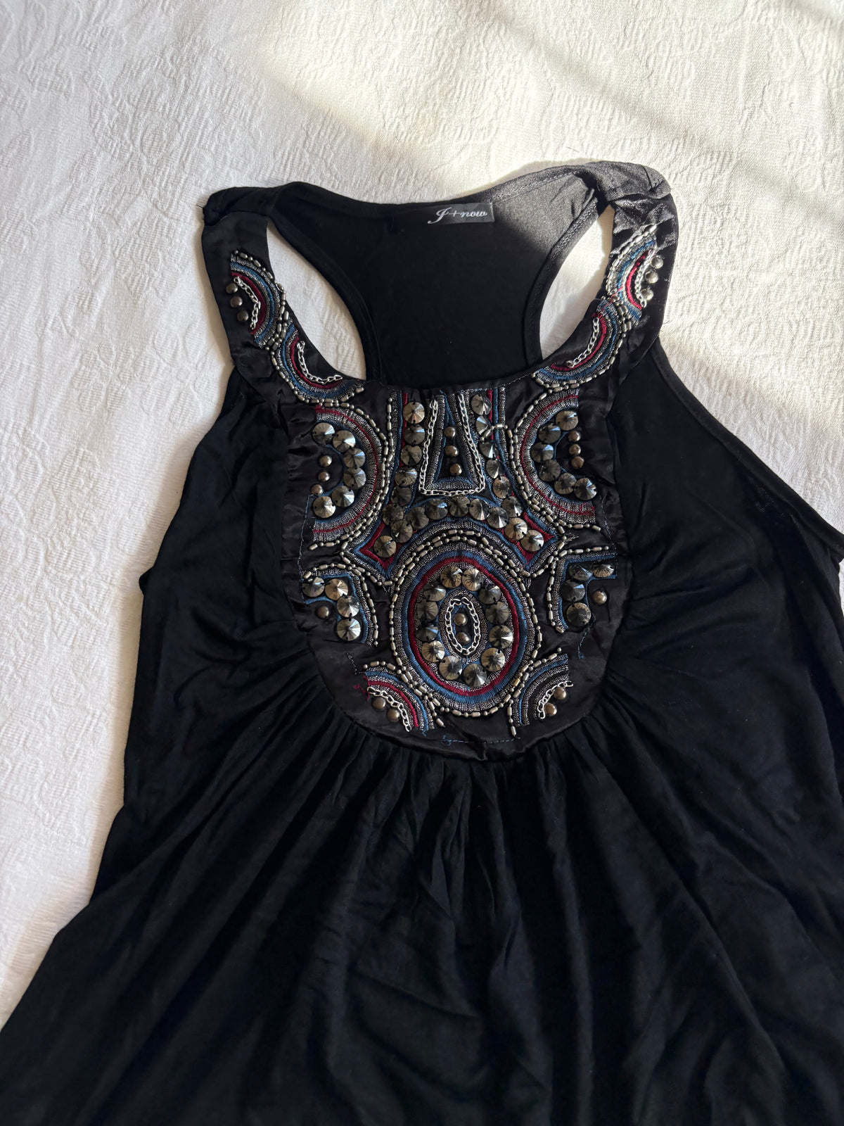 vintage 2000s boho indie beaded tank