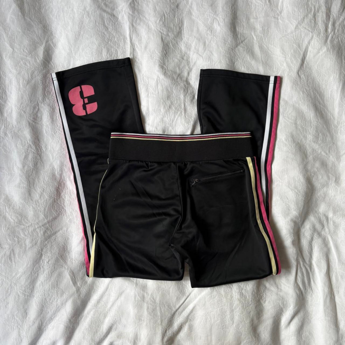 vintage 2000s y2k adidas activewear black straight leg pants