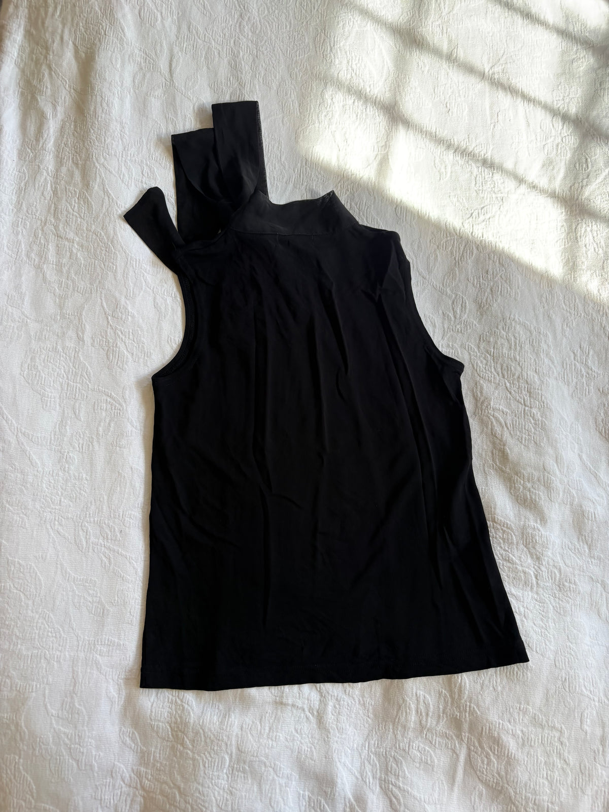 vintage 90s black mesh high neck tank