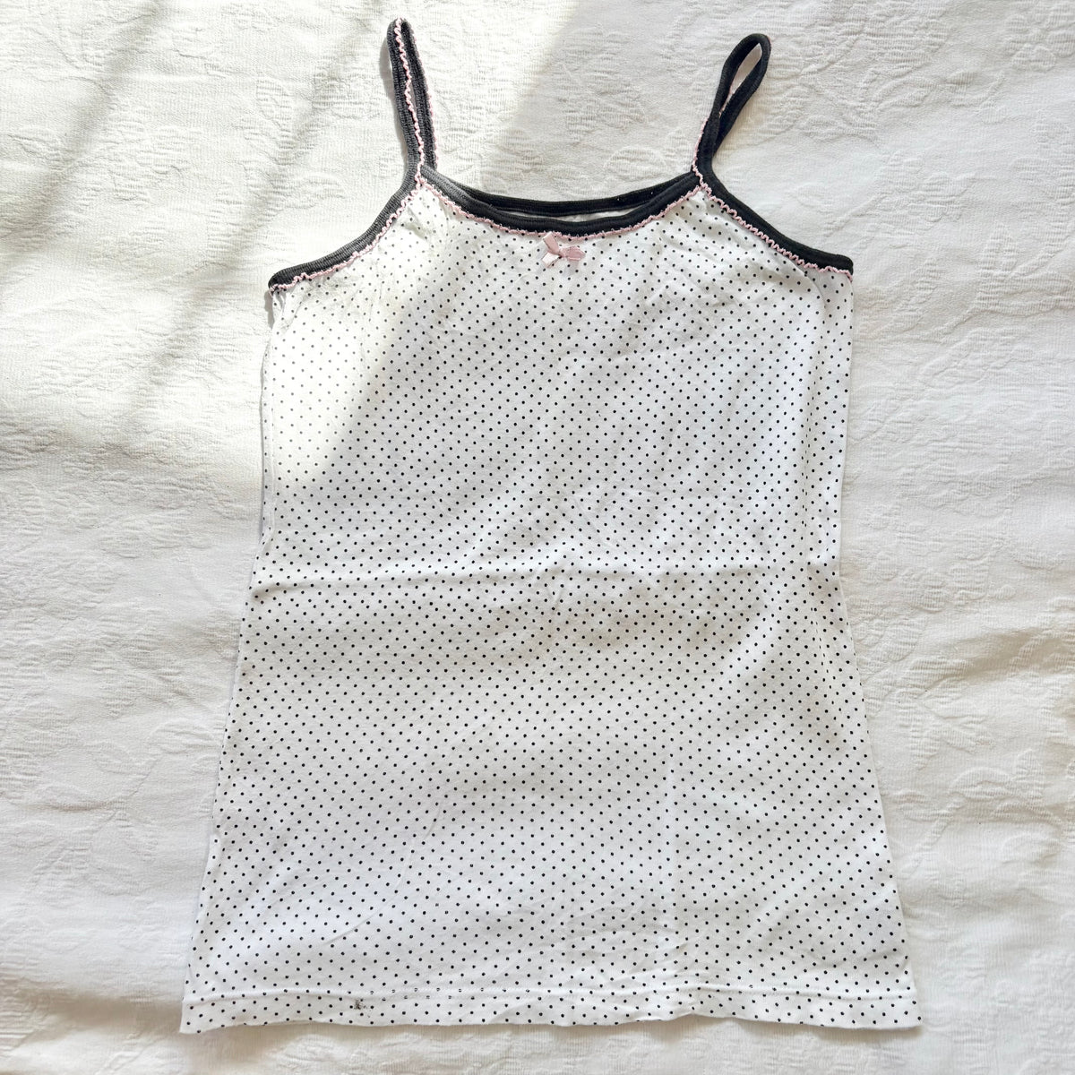 vintage 2000s y2k coquette polka dot cami