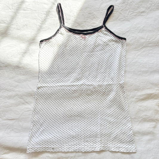 vintage 2000s y2k coquette polka dot cami