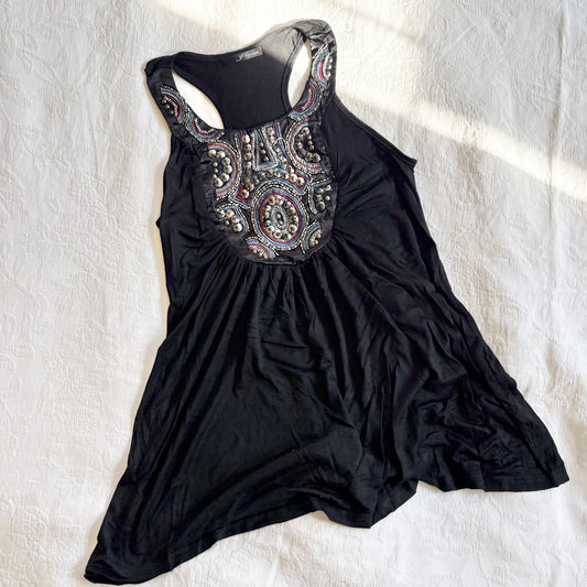 vintage 2000s boho indie beaded tank