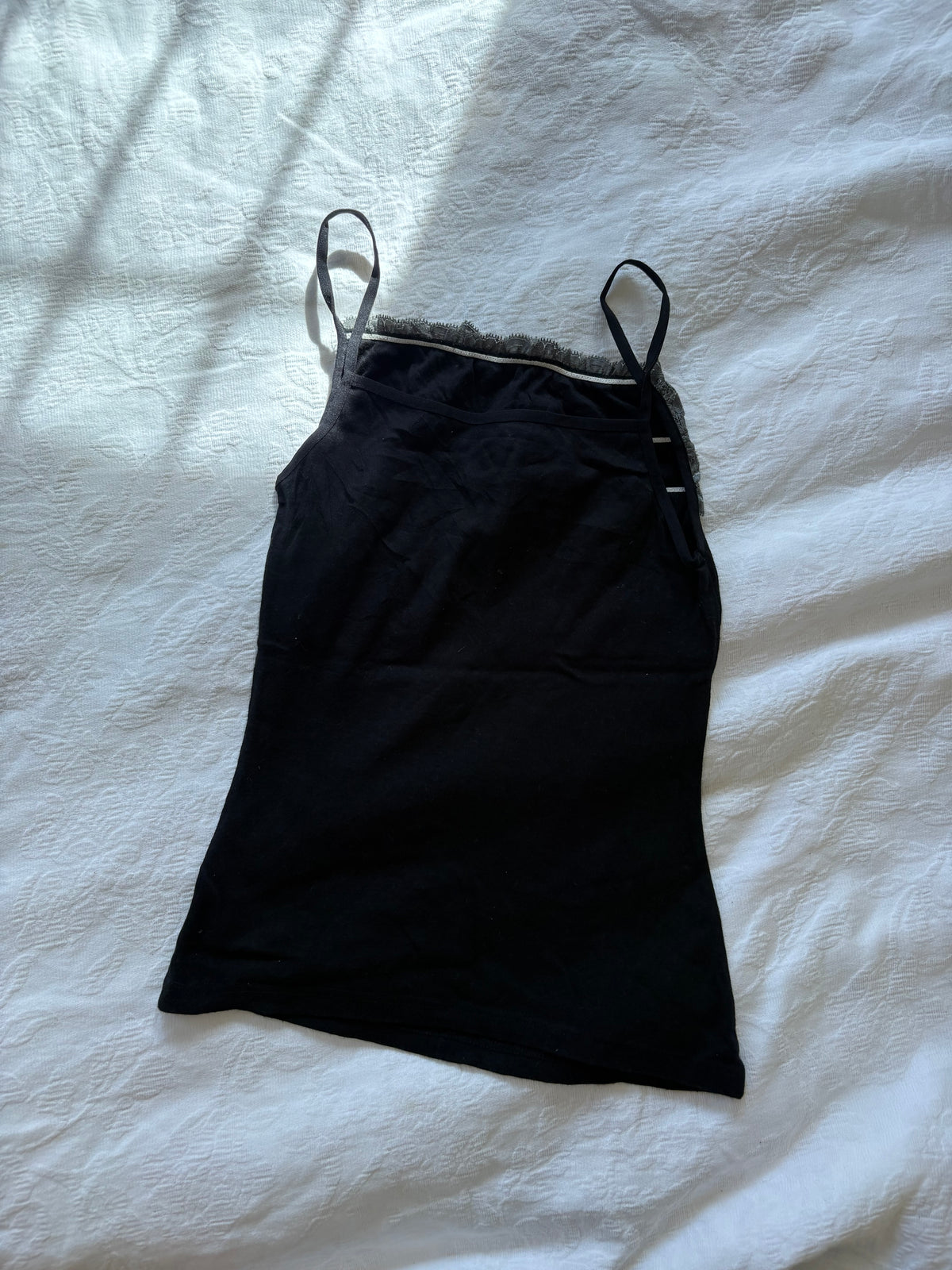 vintage 2000s y2k black trim cami