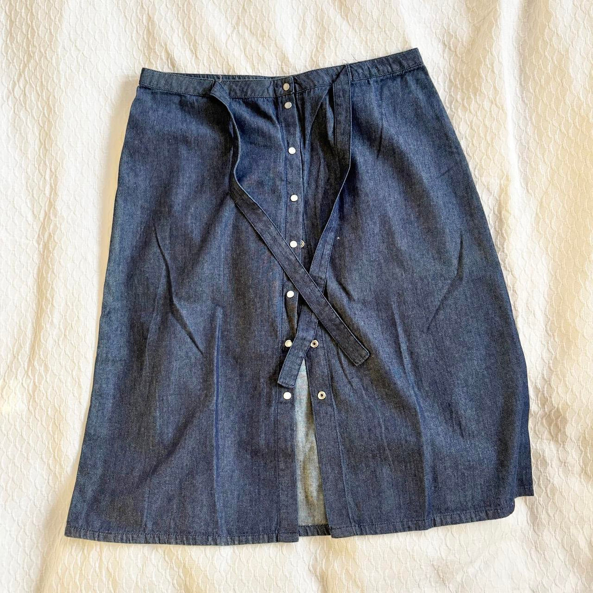 deadstock NWT vintage 90s denim button up midi skirt