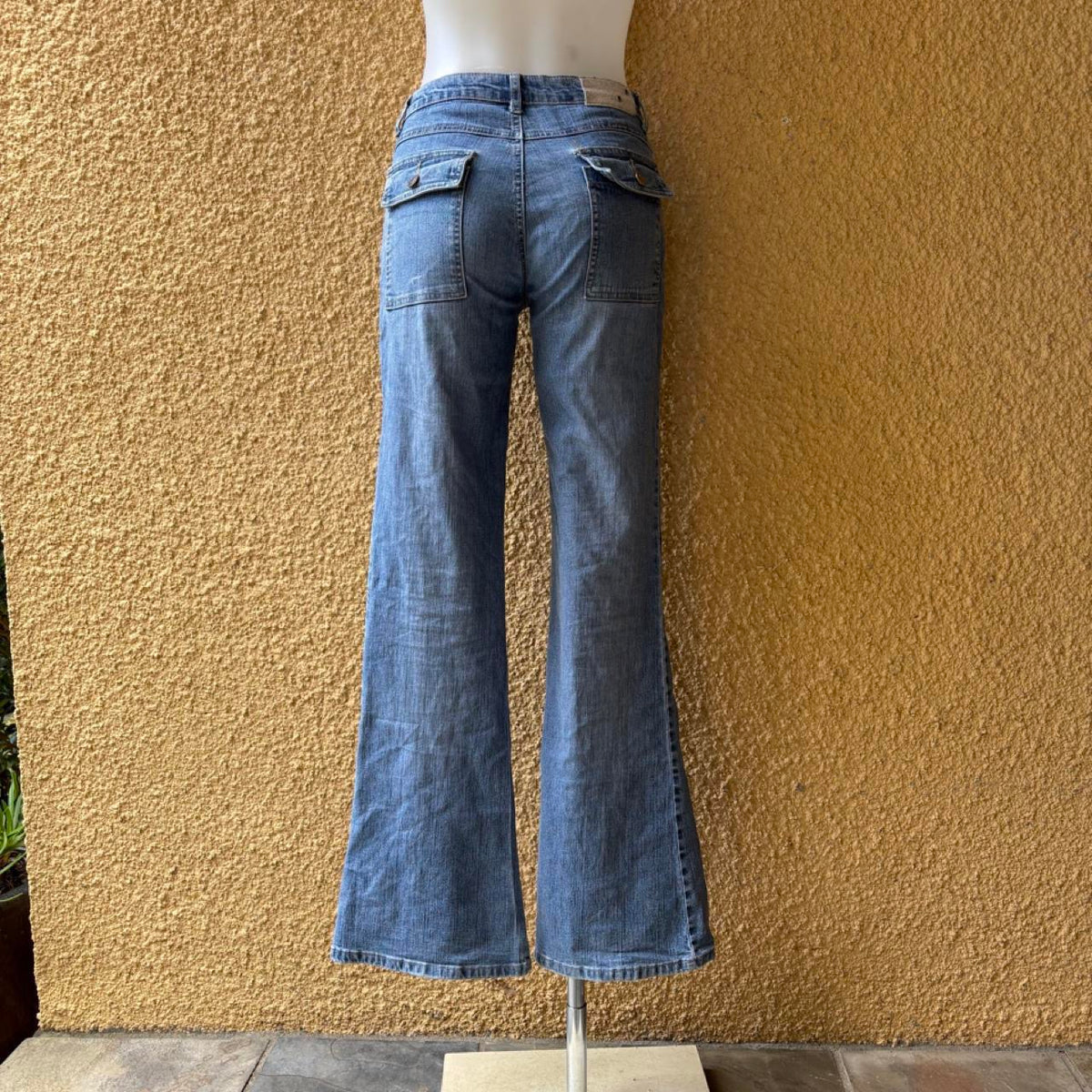 vintage 2000s y2k denim bootcut embroidered jeans