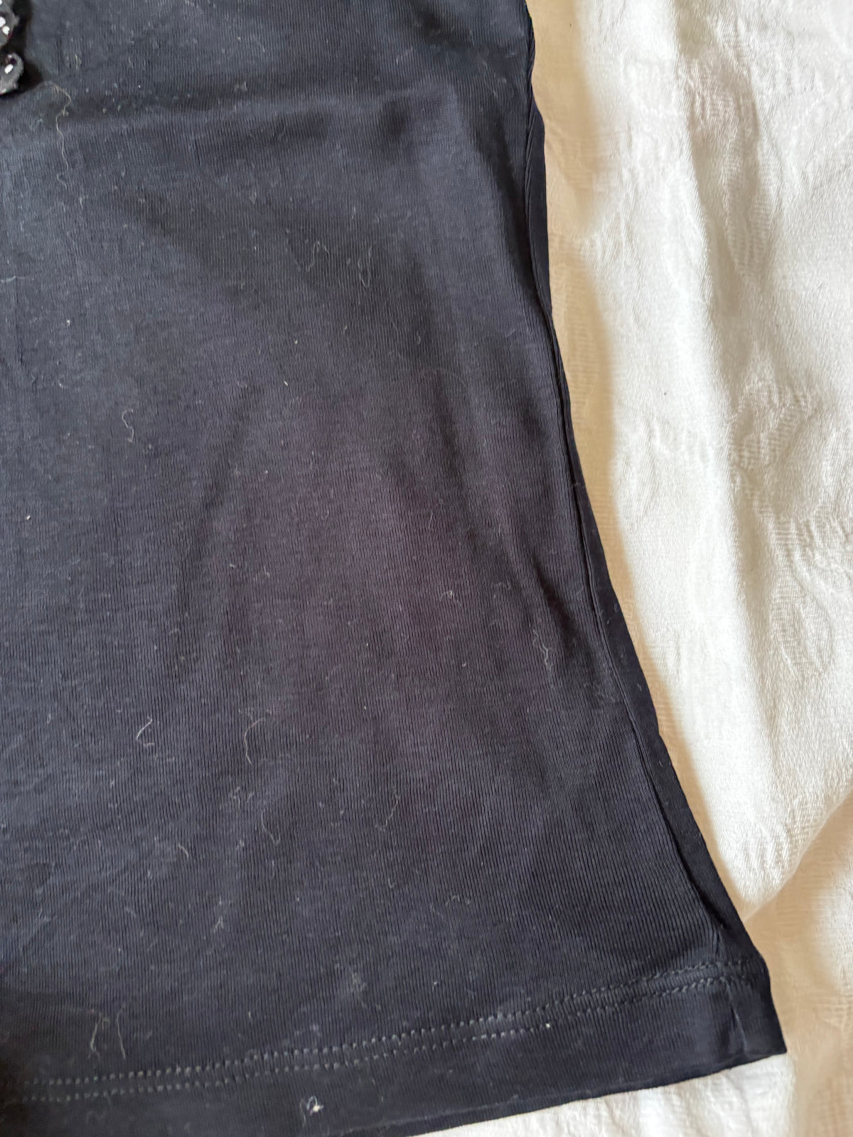 vintage 2000s y2k navy tank with polka dot trim