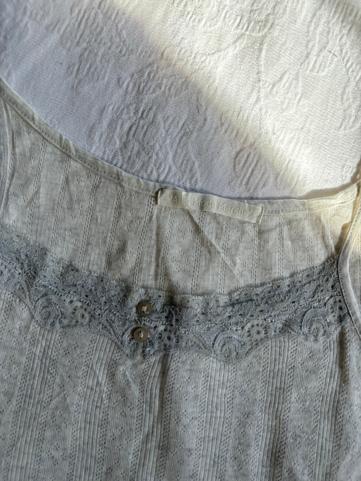 vintage 2000s y2k grey-white cami