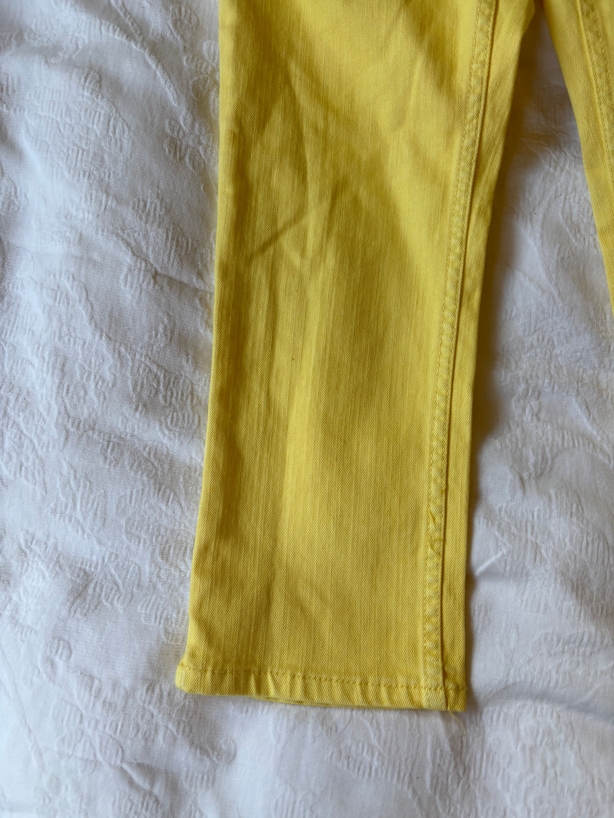 vintage 2000s y2k yellow crop jeans