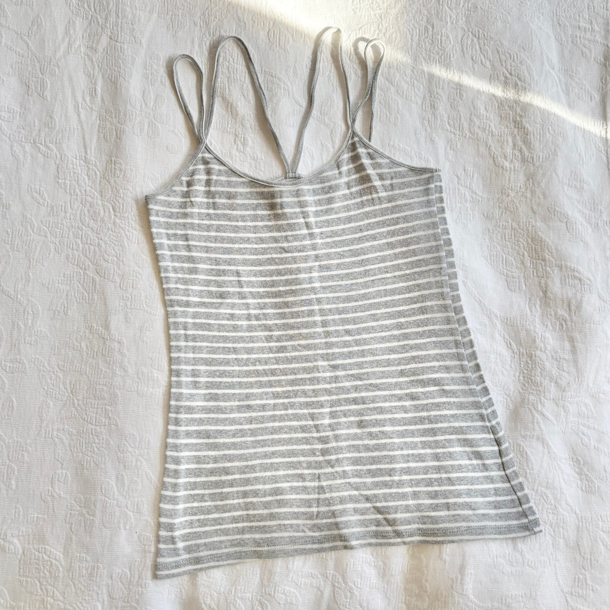 vintage 2000s y2k grey stripe cami