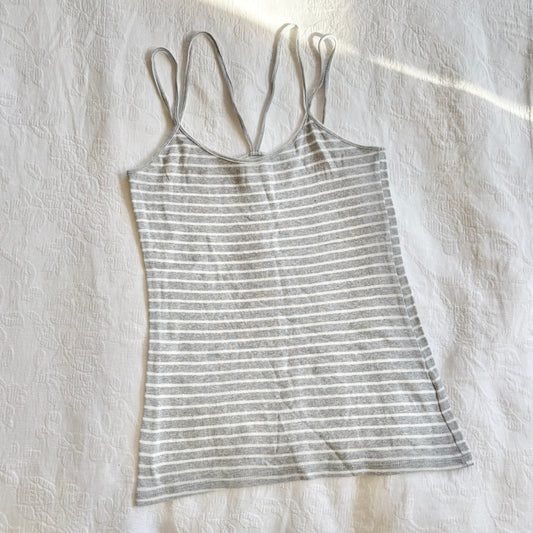 vintage 2000s y2k grey stripe cami