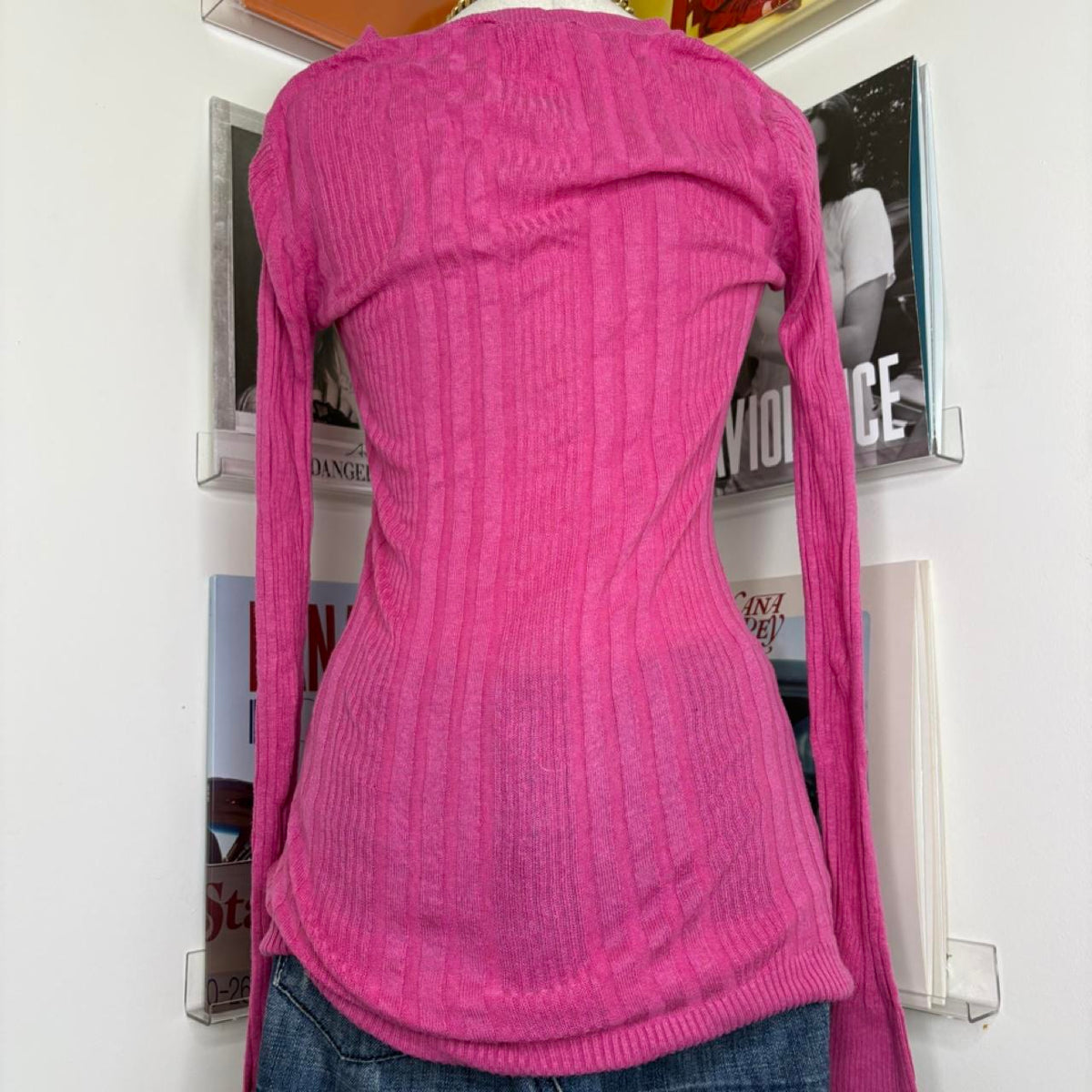vintage 2000s y2k pink long cardigan