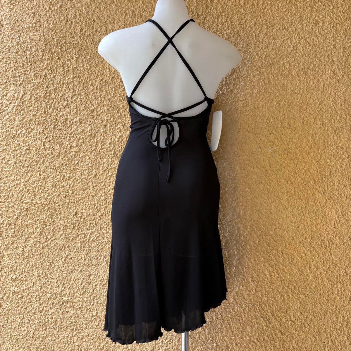 deadstock NWT 2000s y2k black knee length dress