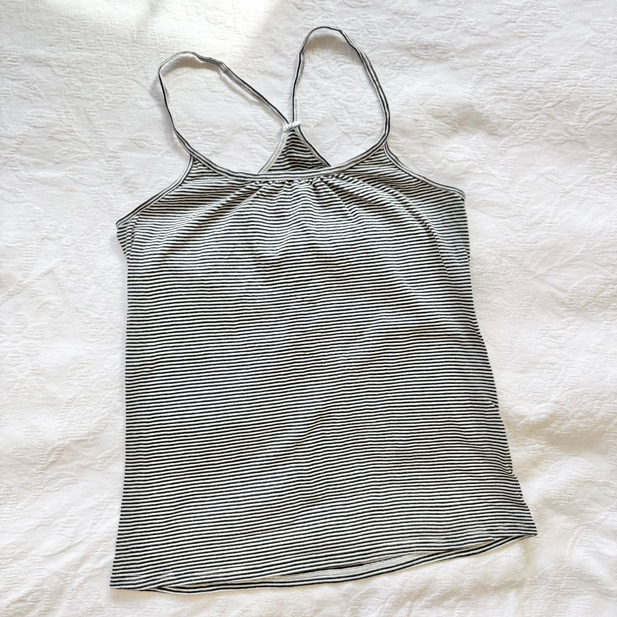 black white stripe tank