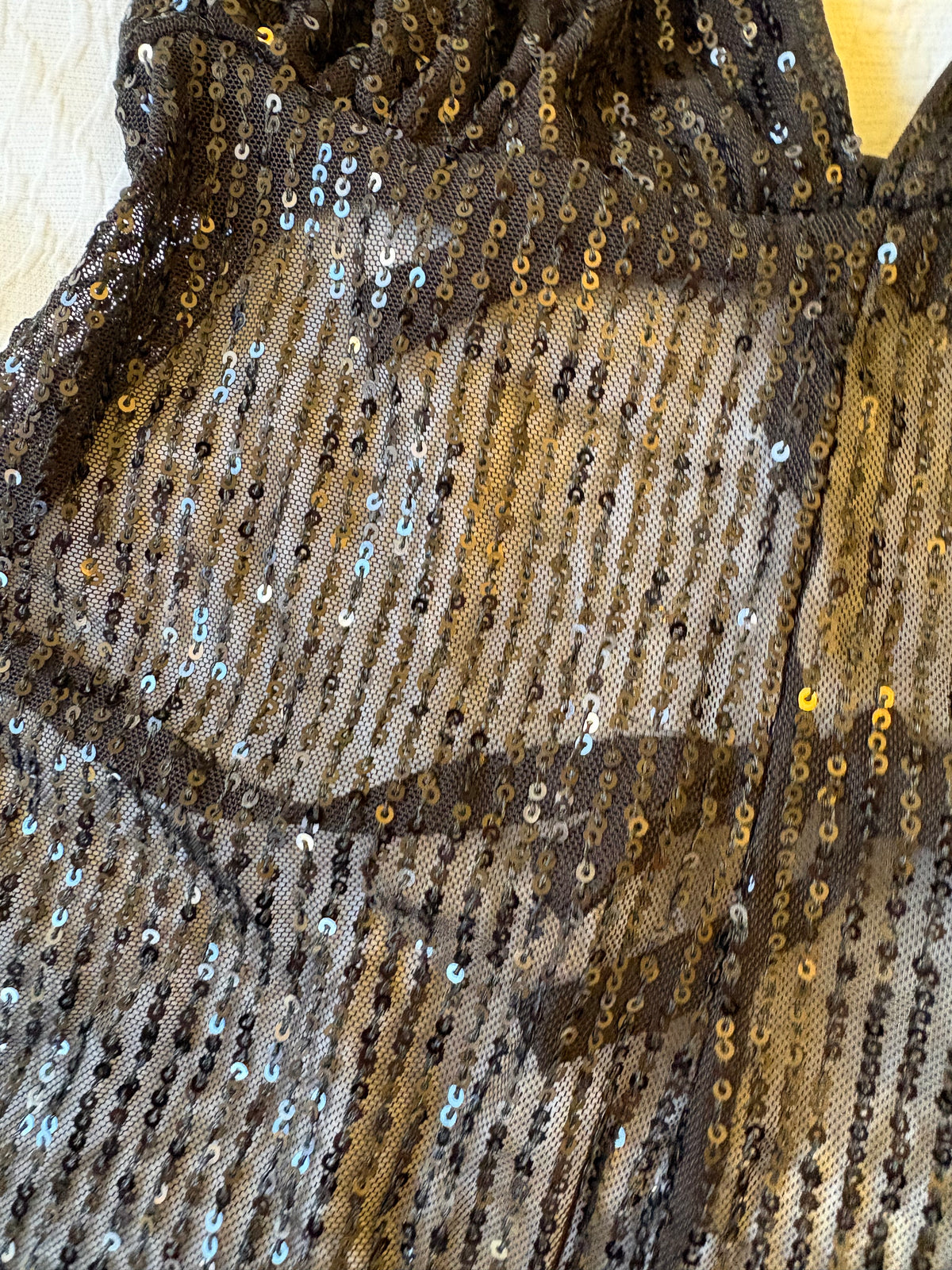 reworked y2k style sequin backless festival halter tank