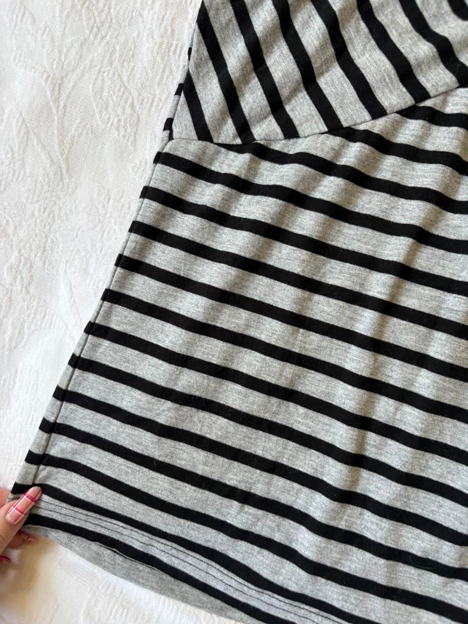 vintage 2000s y2k grey stripe halter neck