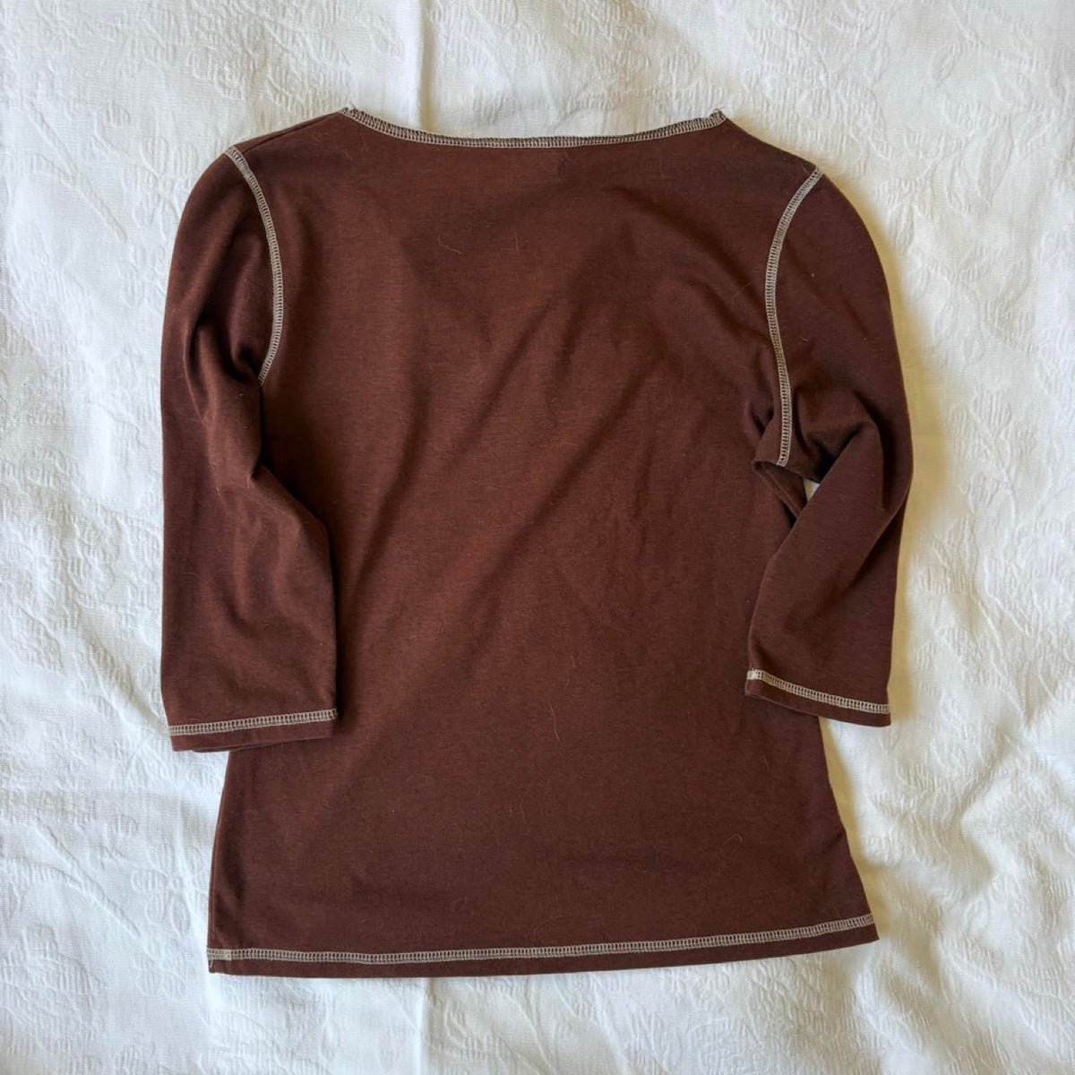 vintage 2000s y2k brown cougar graphic 3/4 sleeve top