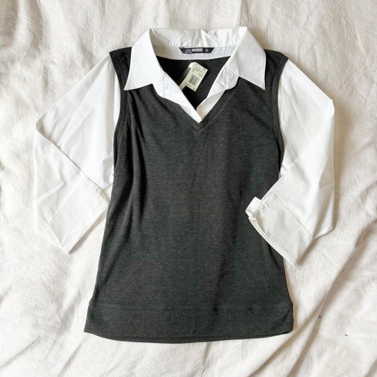 deadstock NWT 2000s era office siren 3/4 sleeve shirt