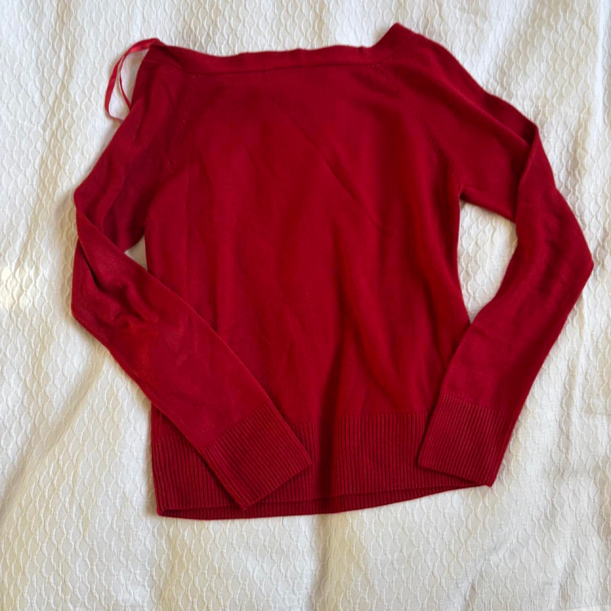 deadstock NWOT 2000s era red boatneck sweater
