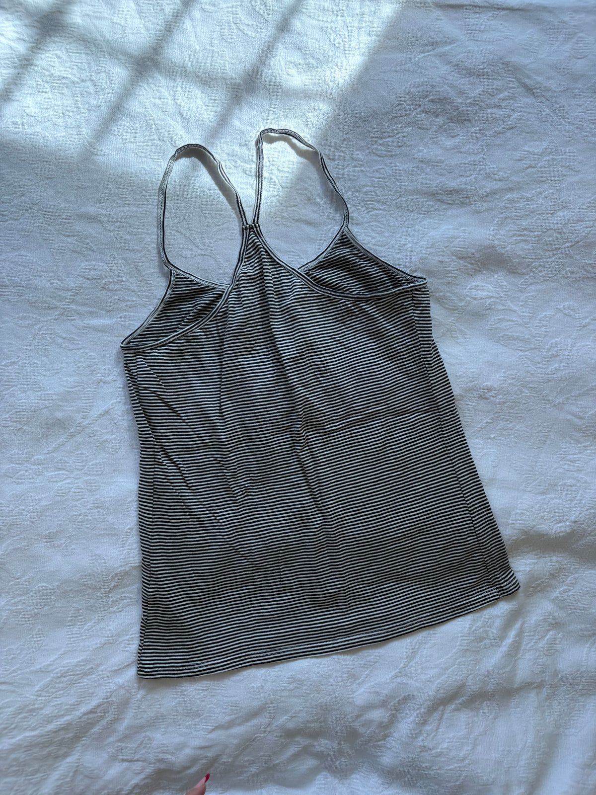 black white stripe tank