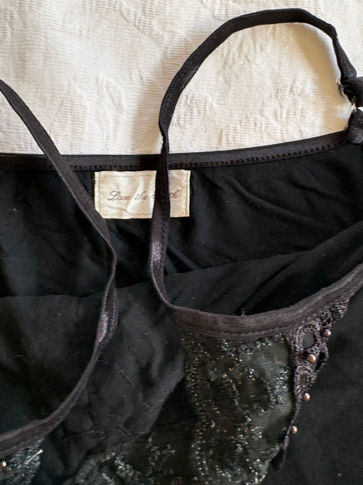 vintage 2000s y2k black trim cami
