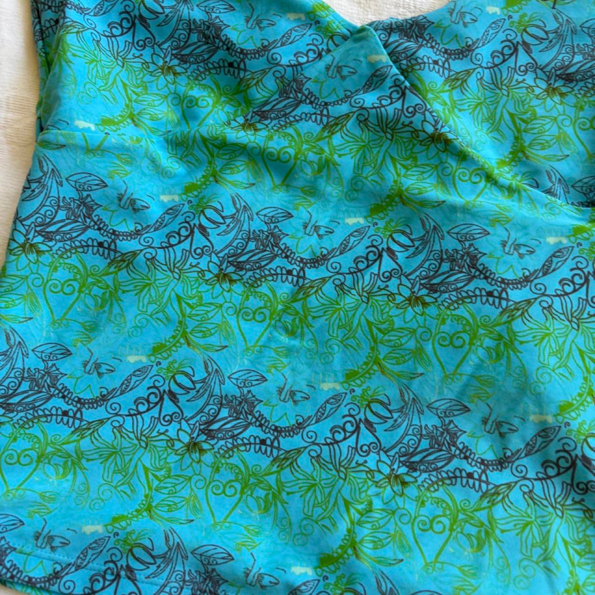 vintage 2000s y2k blue green graphic swim tank