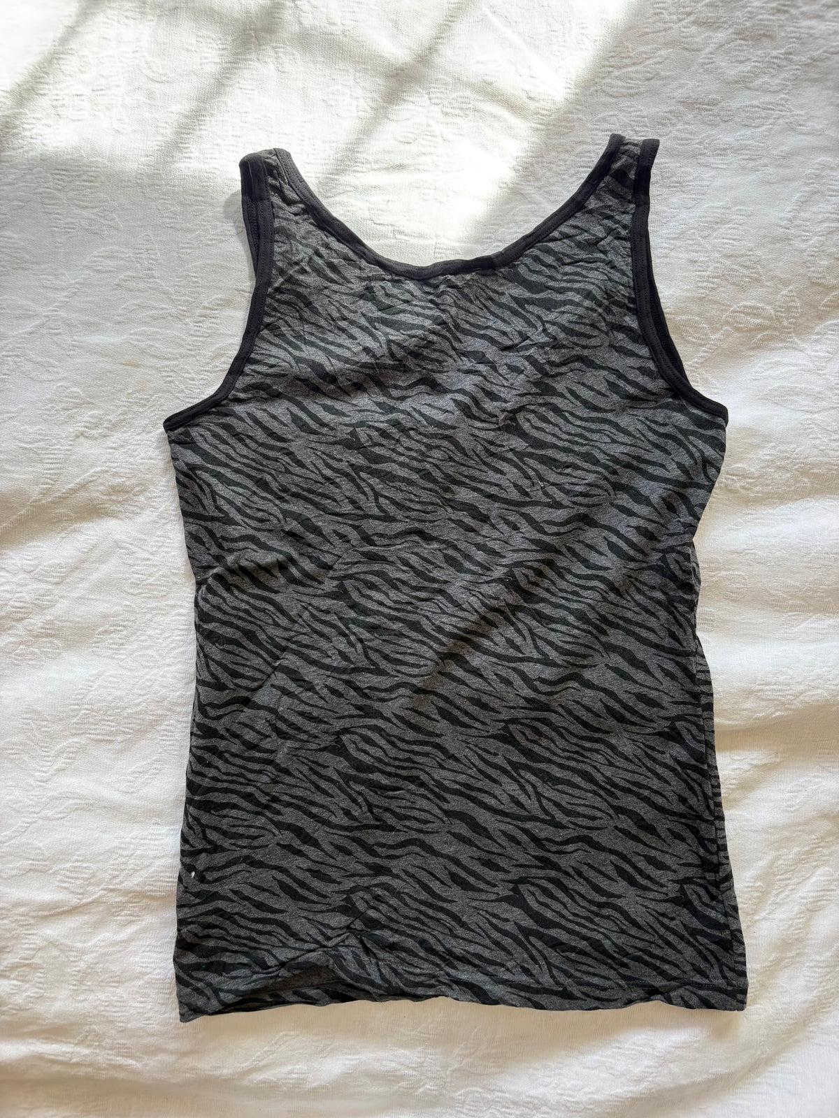 vintage 2000s y2k black grey animal print tank