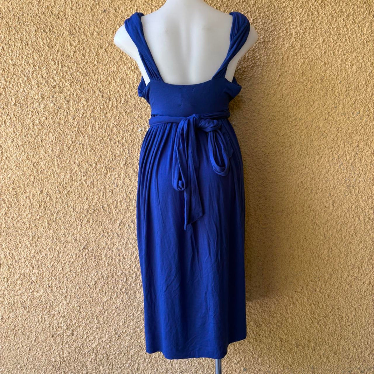 vintage 2000s era grecian style tie back midi dress