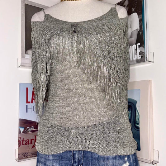 vintage 2000s y2k surfwear boho green knit top