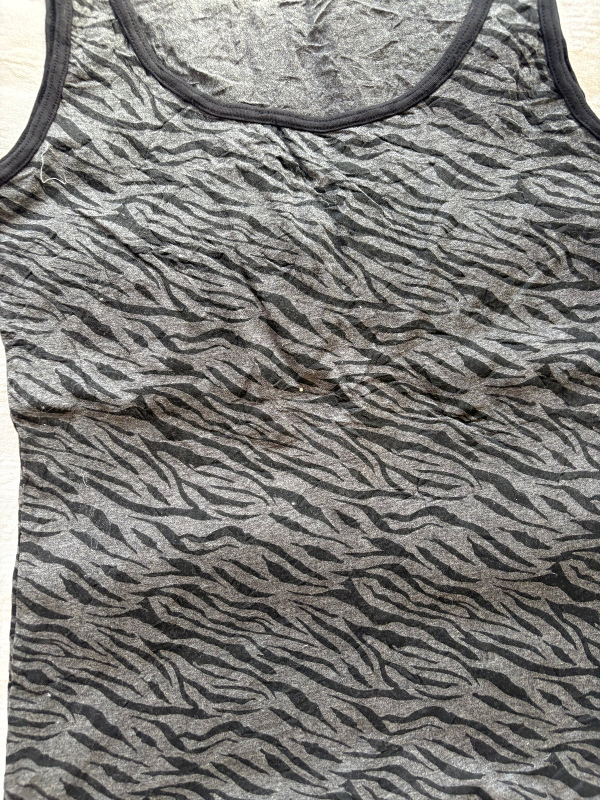 vintage 2000s y2k black grey animal print tank