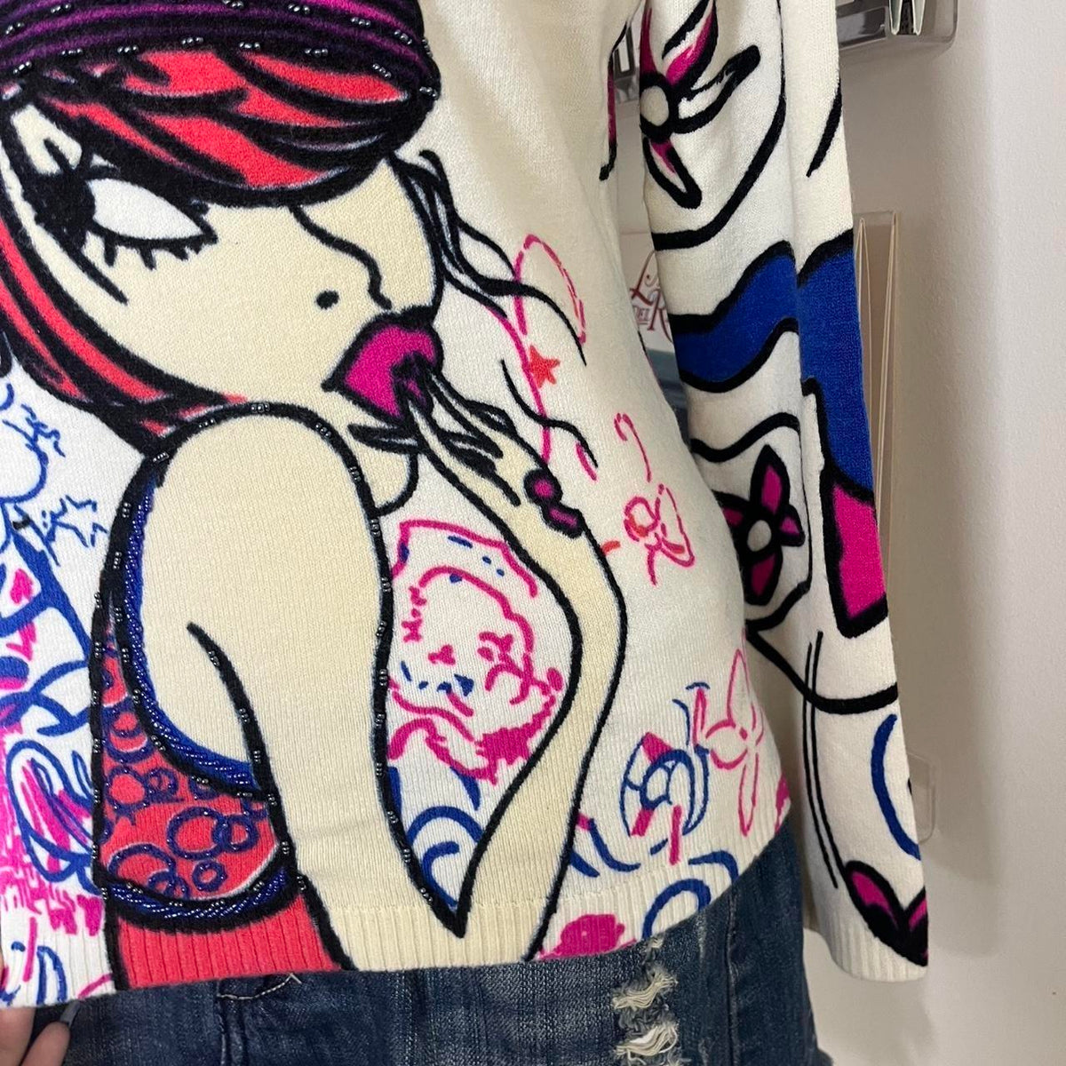 vintage custo barcelona graphic sweater