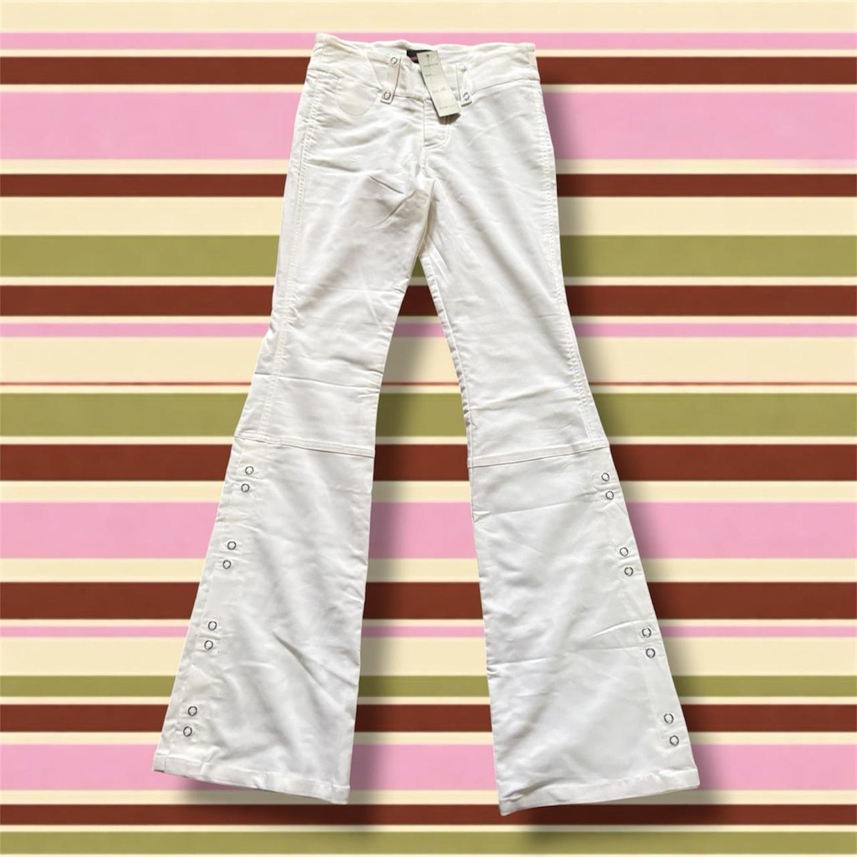 deadstock NWT 2000s y2k white flare pants